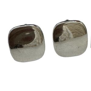 Speidel USA Vintage Cuff Links Square Silver Tone Classic